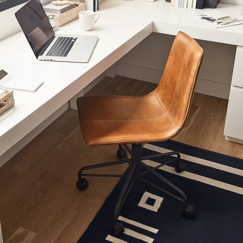 Slope Leather Office Chair west elm United Kingdom